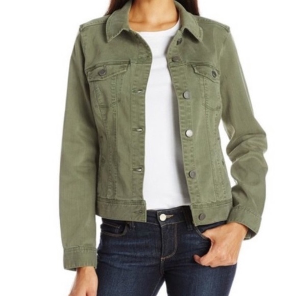 liverpool temma denim jacket olive